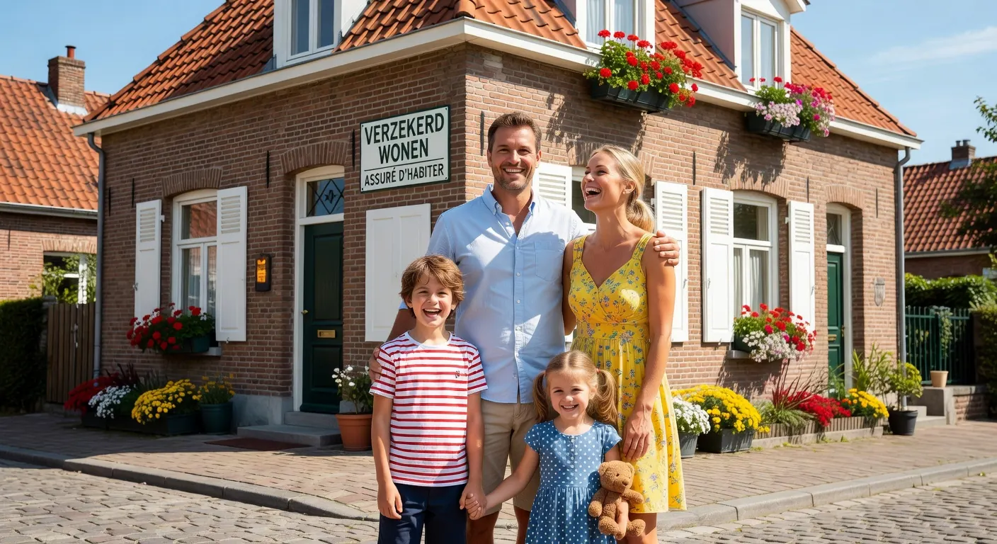 Illustration d'une maison en travaux au printemps avec couverture assurance