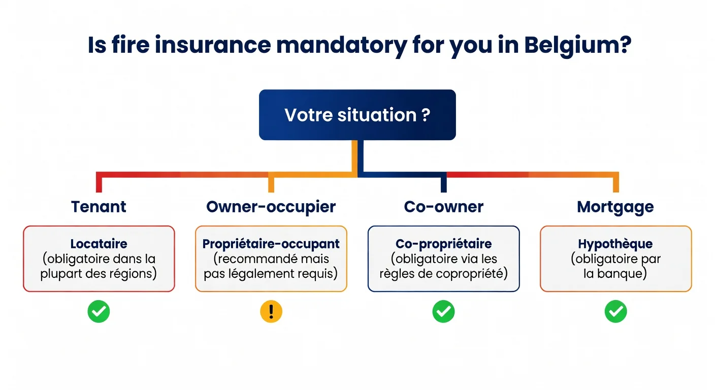 Infographie : arbre de decision - l'assurance incendie est-elle obligatoire pour vous ?