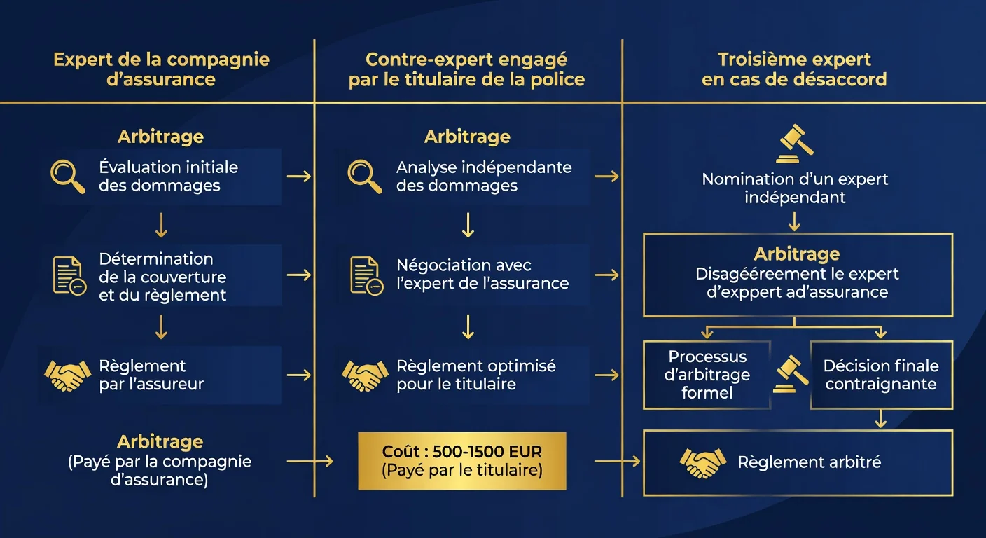 Infographie : le role des experts juridiques lors d'un sinistre immobilier en Belgique