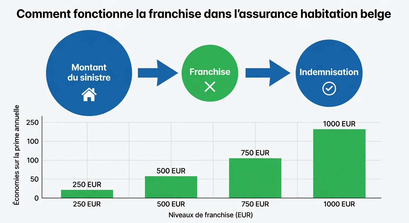 Infographie : fonctionnement de la franchise en assurance habitation