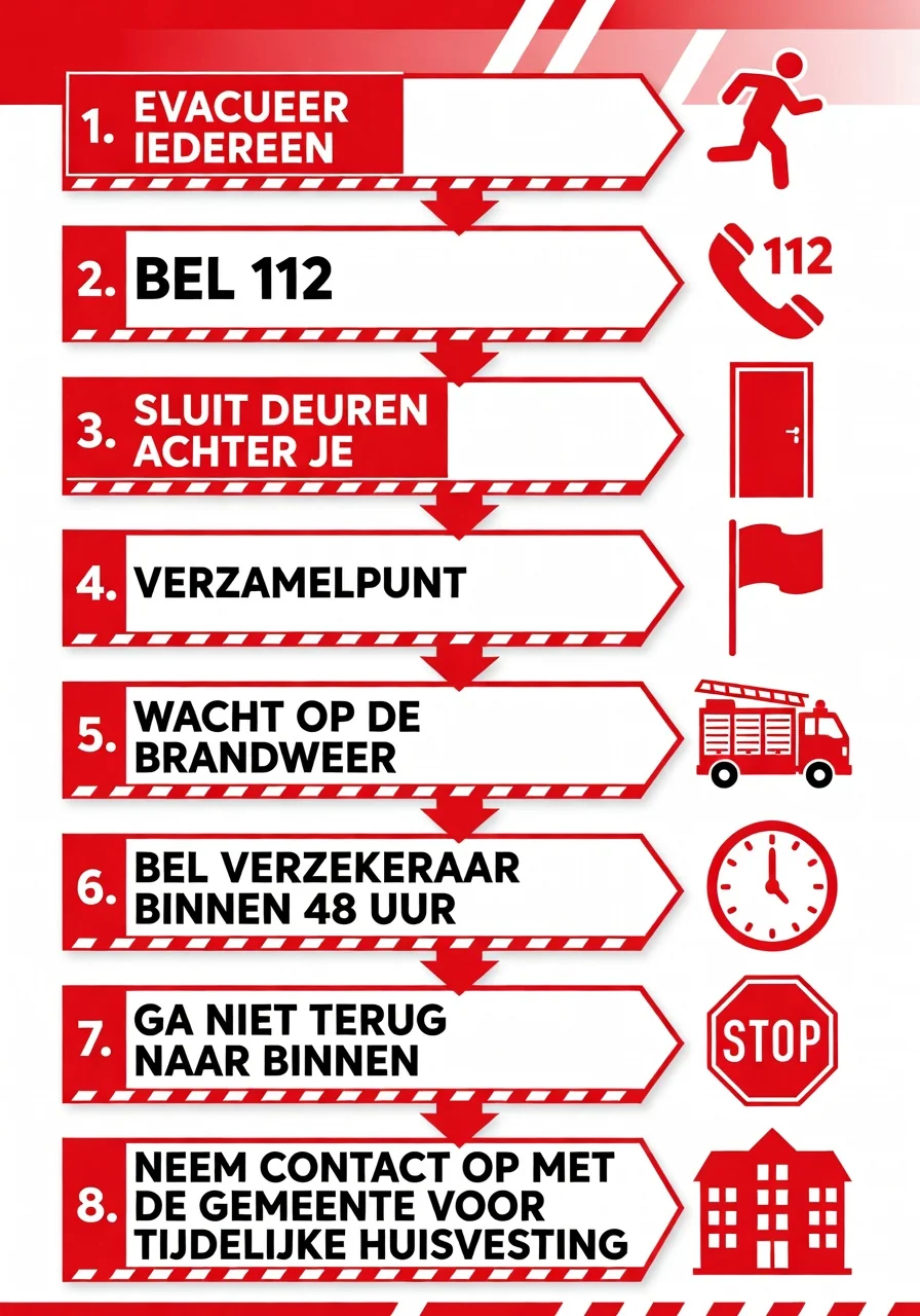 Infographie : les 8 gestes essentiels en cas d'incendie de maison