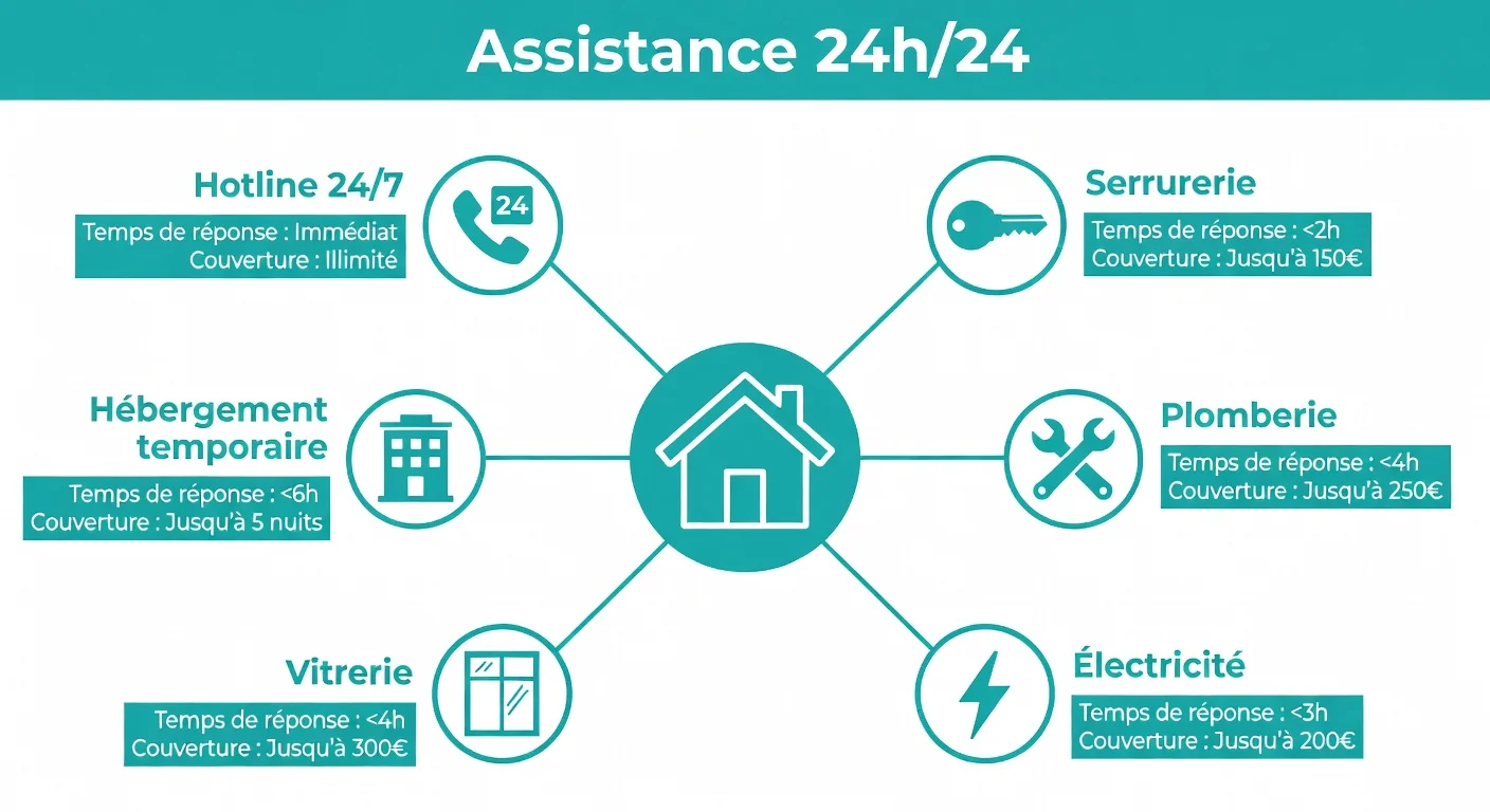 Infographie : les services d'assistance habitation Mondial Assistance en Belgique