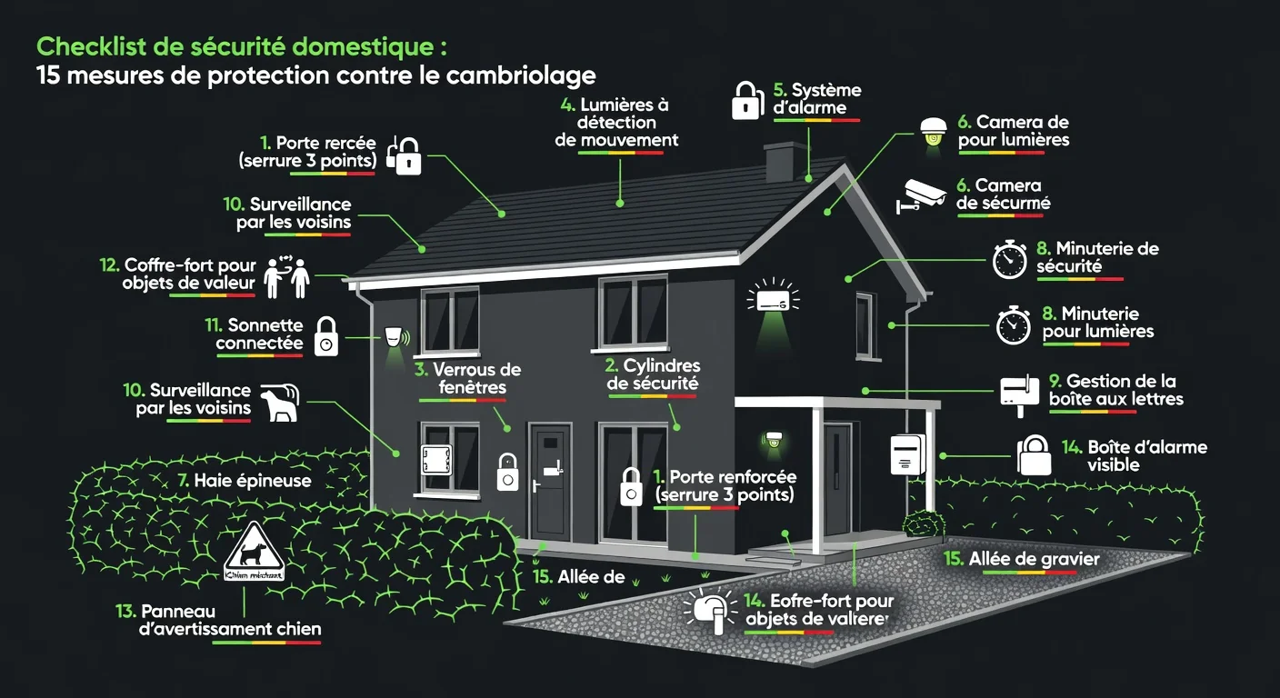 Infographie : 15 mesures de protection contre le vol pour securiser votre maison